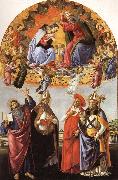Sandro Botticelli The Coronation of the Virgin with SS.Eligius,John the Evangelist,Au-gustion,and Jerome Sweden oil painting artist